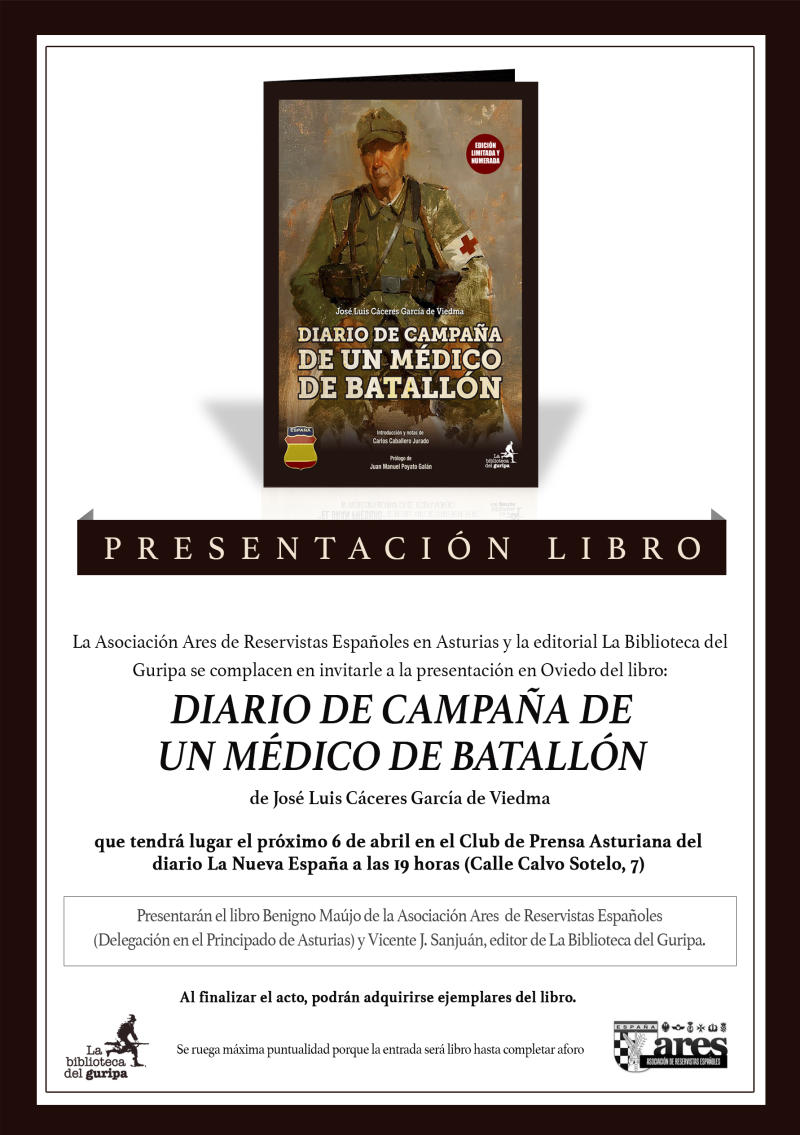 Presentación del libro "Diario de campaña de un médico de batallón" en Oviedo